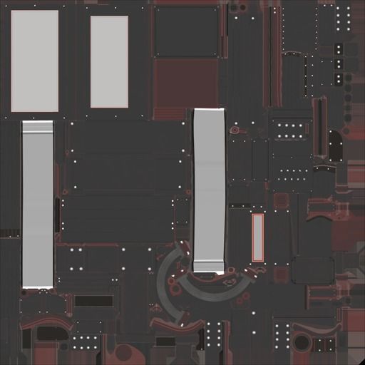 Sci-Fi Stairs - 6 - Red Version Low-poly 3D model_44