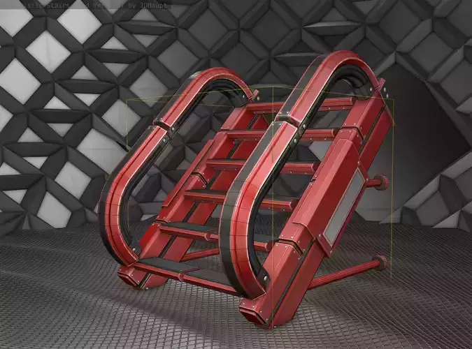Sci-Fi Stairs - 9 - Red Version