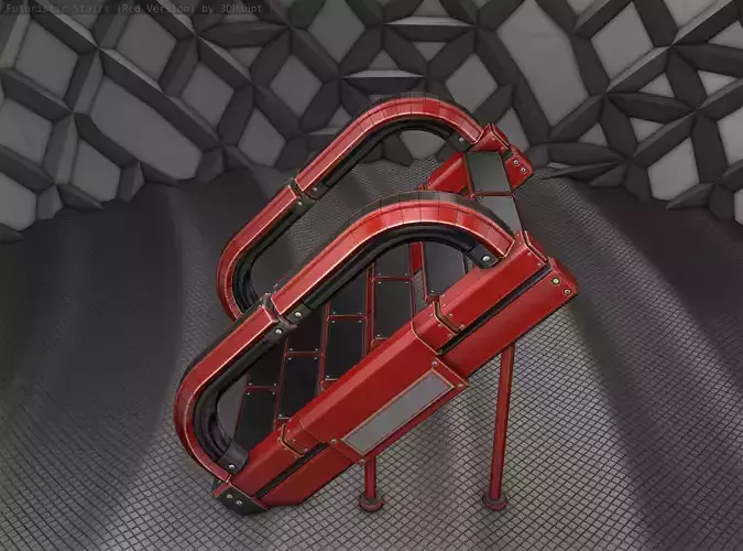 Sci-Fi Stairs - 12 - Red Version 