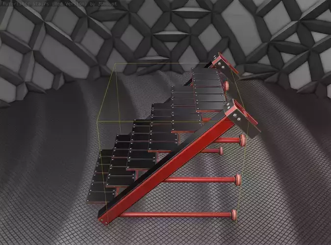 Sci-Fi Stairs - 13- Red Version