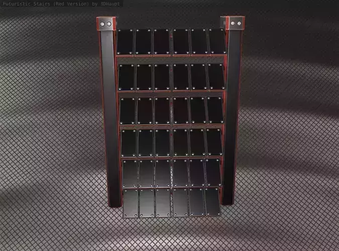 Sci-Fi Stairs - 14- Red Version