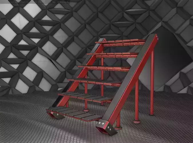 Sci-Fi Stairs - 16- Red Version