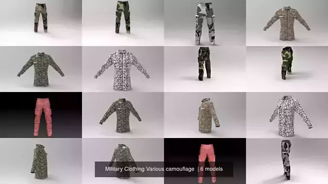Military Clothing Various camouflage 