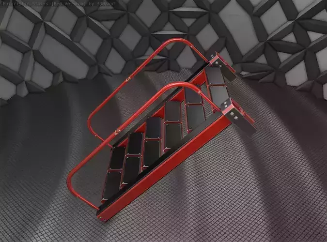 Sci-Fi Stairs - 18 - Red Version