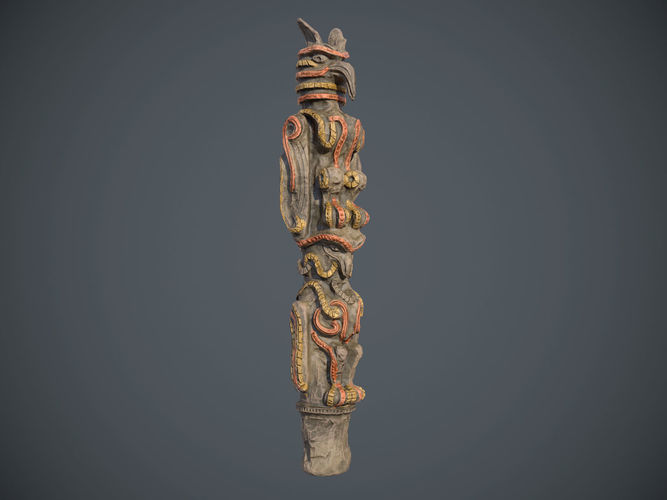 Indian Totem PBR low poly Low-poly 3D model