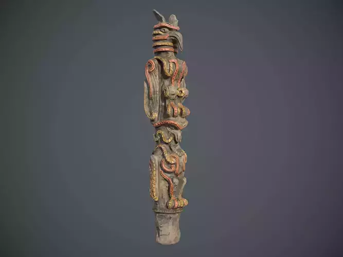 Indian Totem PBR low poly Low-poly 3D model