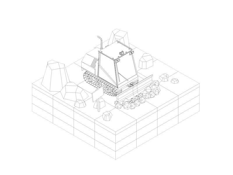 Cartoon Low Poly Winter Snow Vehicles Pack Low-poly 3D model_14