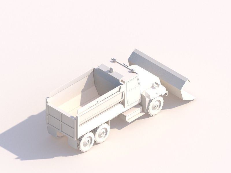 Cartoon Low Poly Winter Snow Vehicles Pack Low-poly 3D model_16