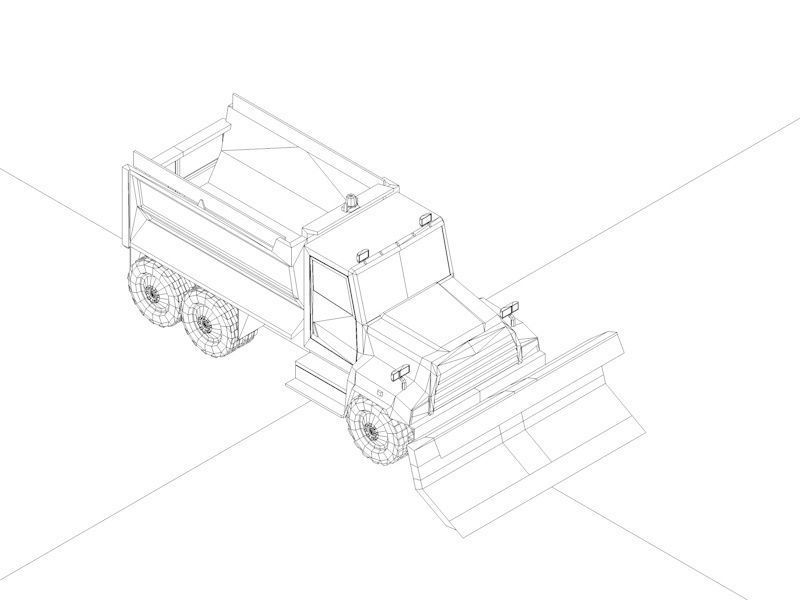 Cartoon Low Poly Winter Snow Vehicles Pack Low-poly 3D model_9