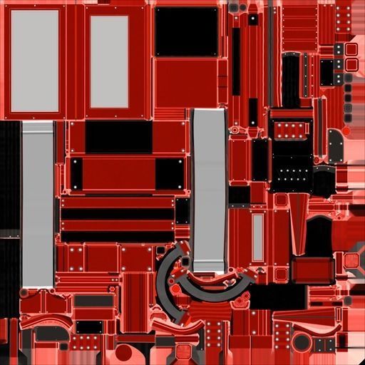 Sci-Fi Stairs -  19 - Red Version  Low-poly 3D model_26