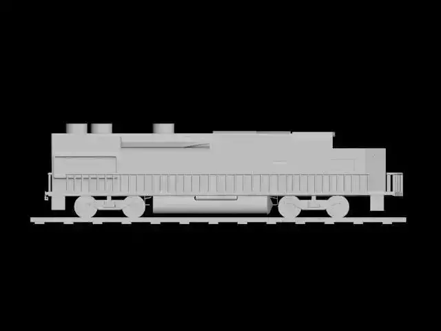 tain with track in low poly 