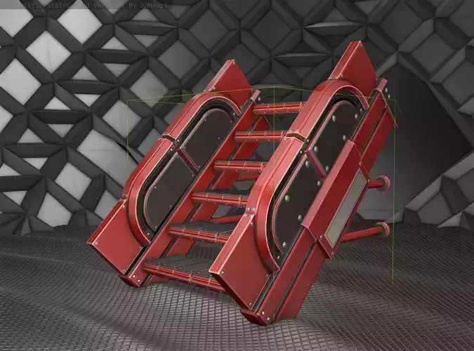 Sci-Fi Stairs - 21- Red Version