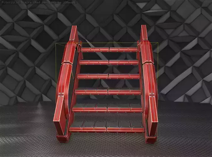Sci-Fi Stairs - 22- Red Version Low-poly 3D model Sci-Fi Stairs - 22- Red Version Low-poly 3D model