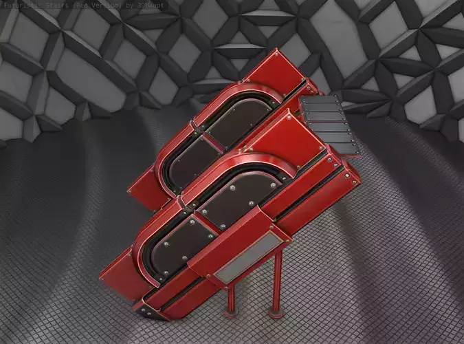 Sci-Fi Stairs - 24 - Red Version 