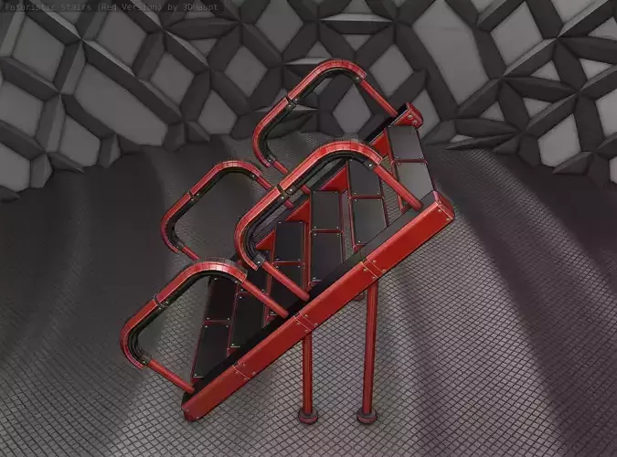 Sci-Fi Stairs - 28- Red Version