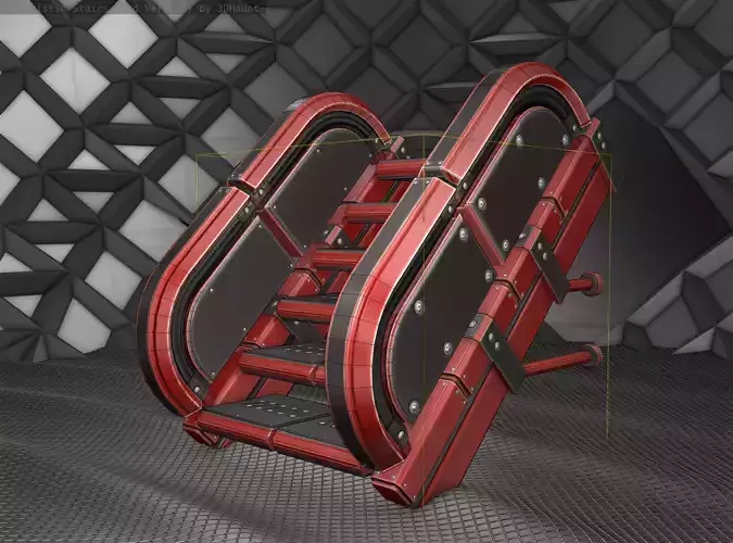 Sci-Fi Stairs - 29 - Red Version 