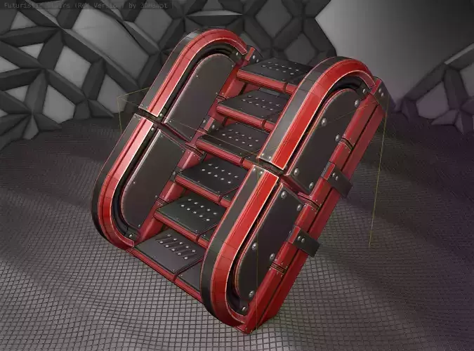 Sci-Fi Stairs - 30 - Red Version