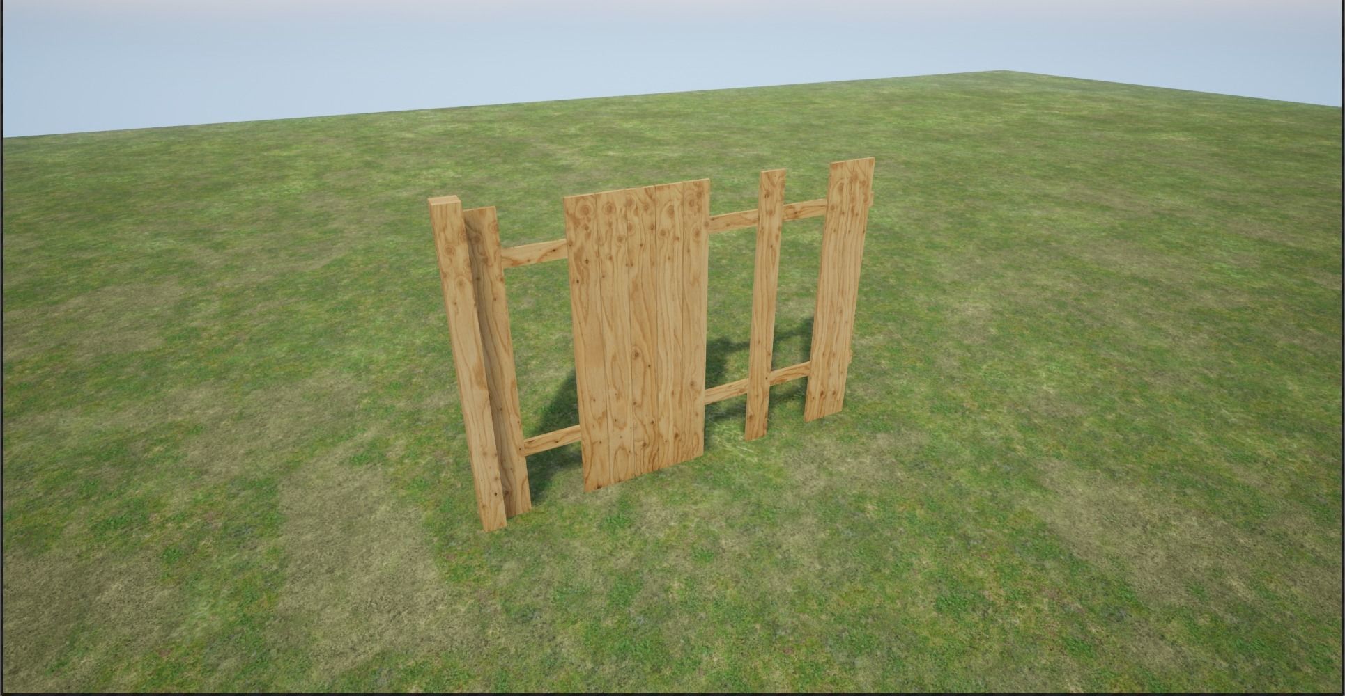 Modular Wooden Fence Low-poly 3D model_21