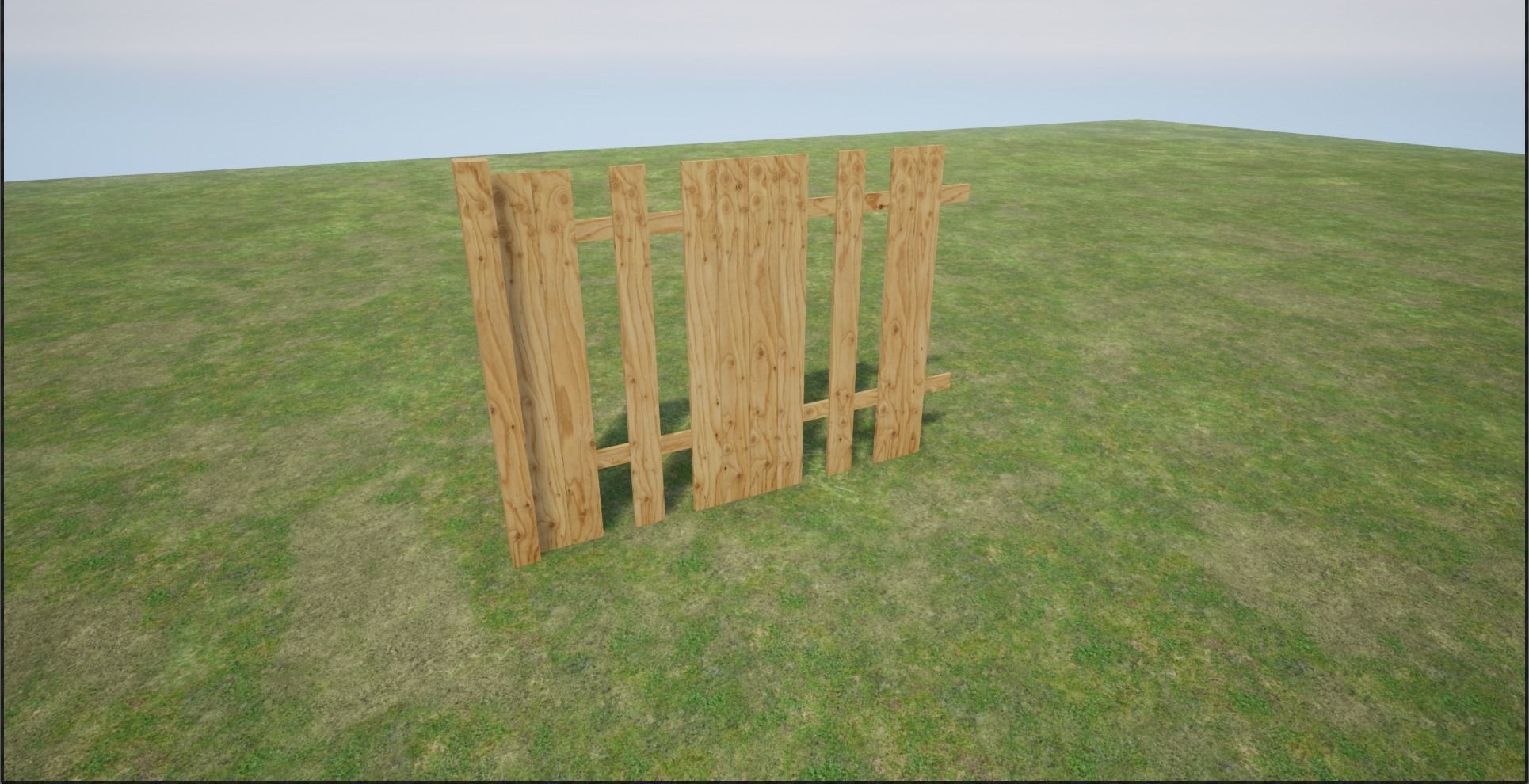 Modular Wooden Fence Low-poly 3D model_20