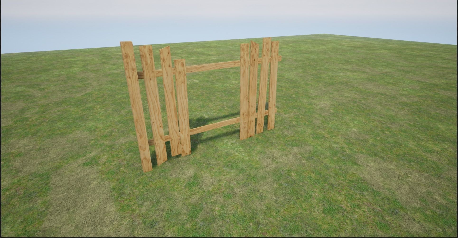 Modular Wooden Fence Low-poly 3D model_12