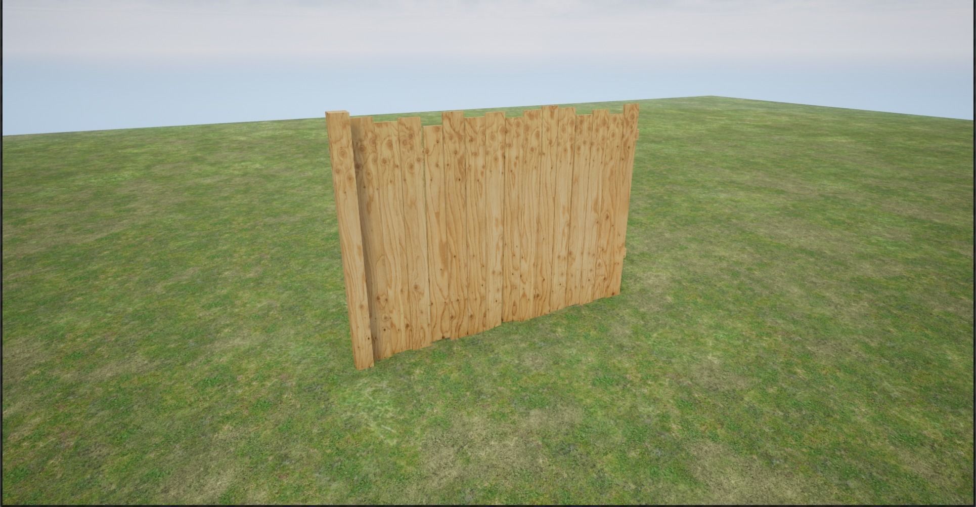 Modular Wooden Fence Low-poly 3D model_10