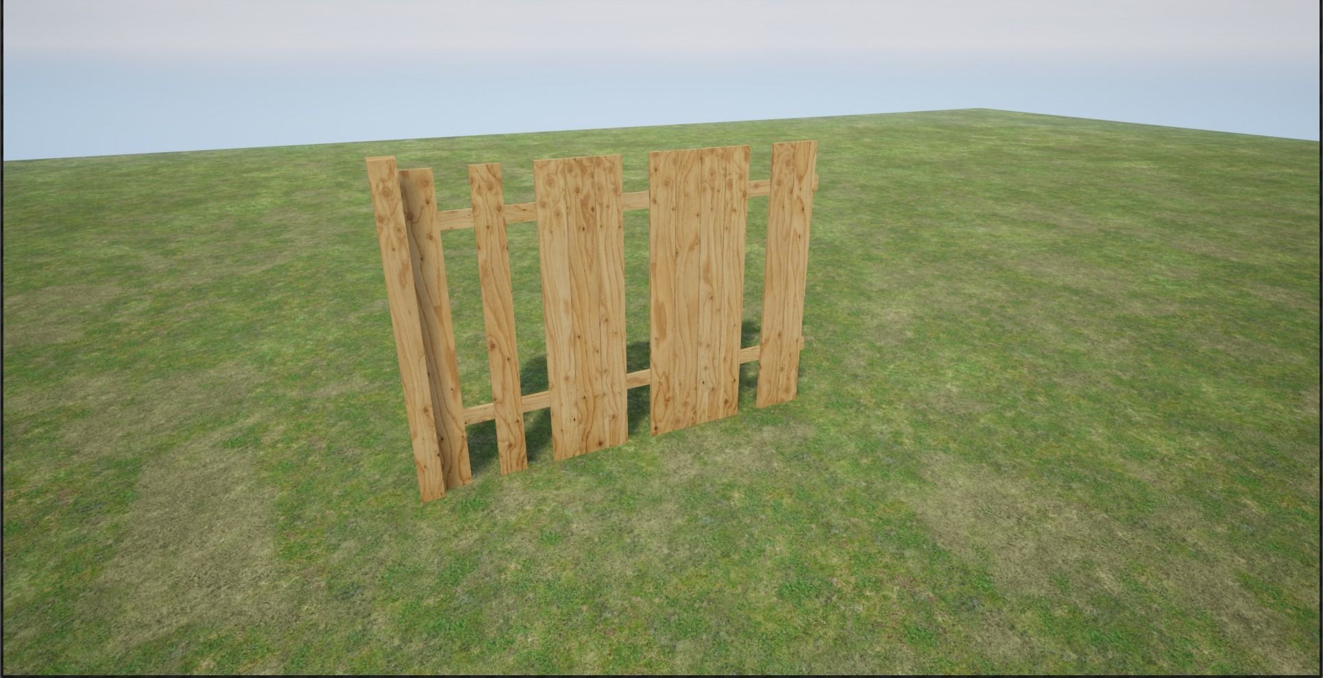 Modular Wooden Fence Low-poly 3D model_17