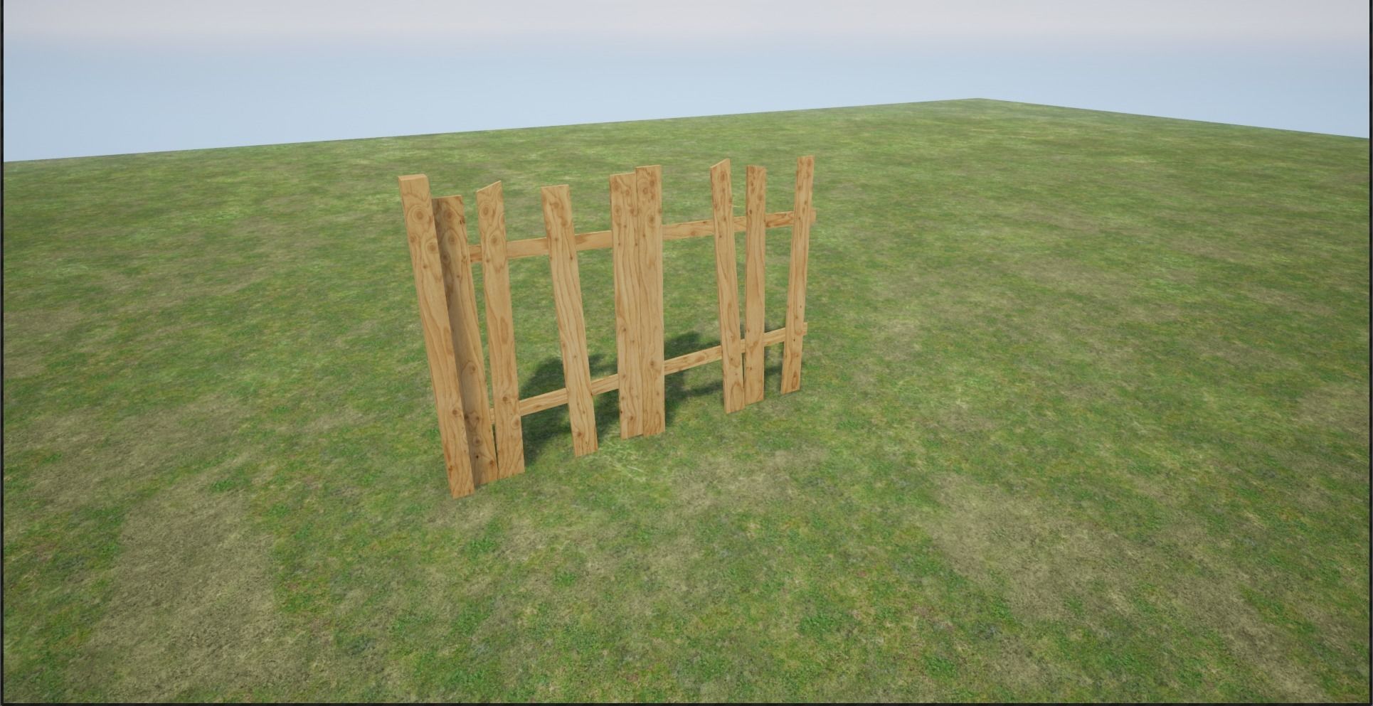 Modular Wooden Fence Low-poly 3D model_11