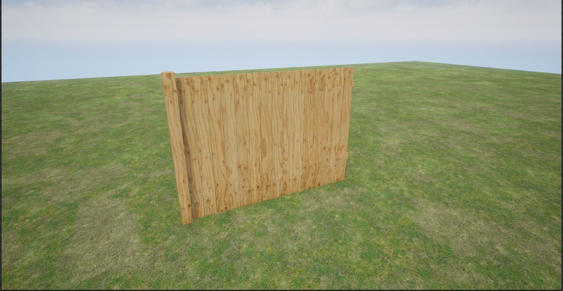 Modular Wooden Fence Low-poly 3D model_16
