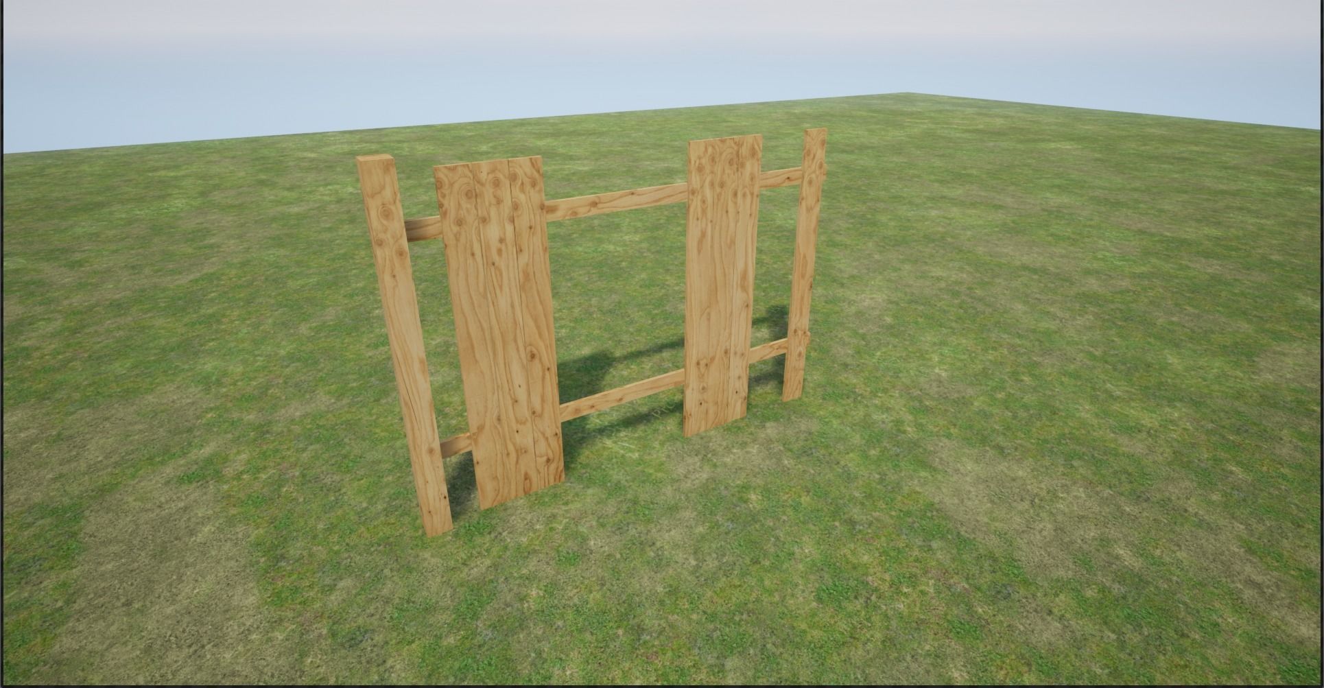 Modular Wooden Fence Low-poly 3D model_19