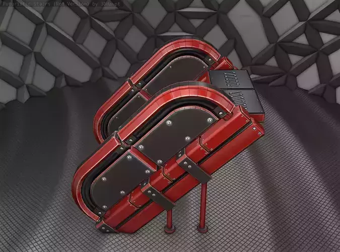 Sci-Fi Stairs - 32 - Red Version