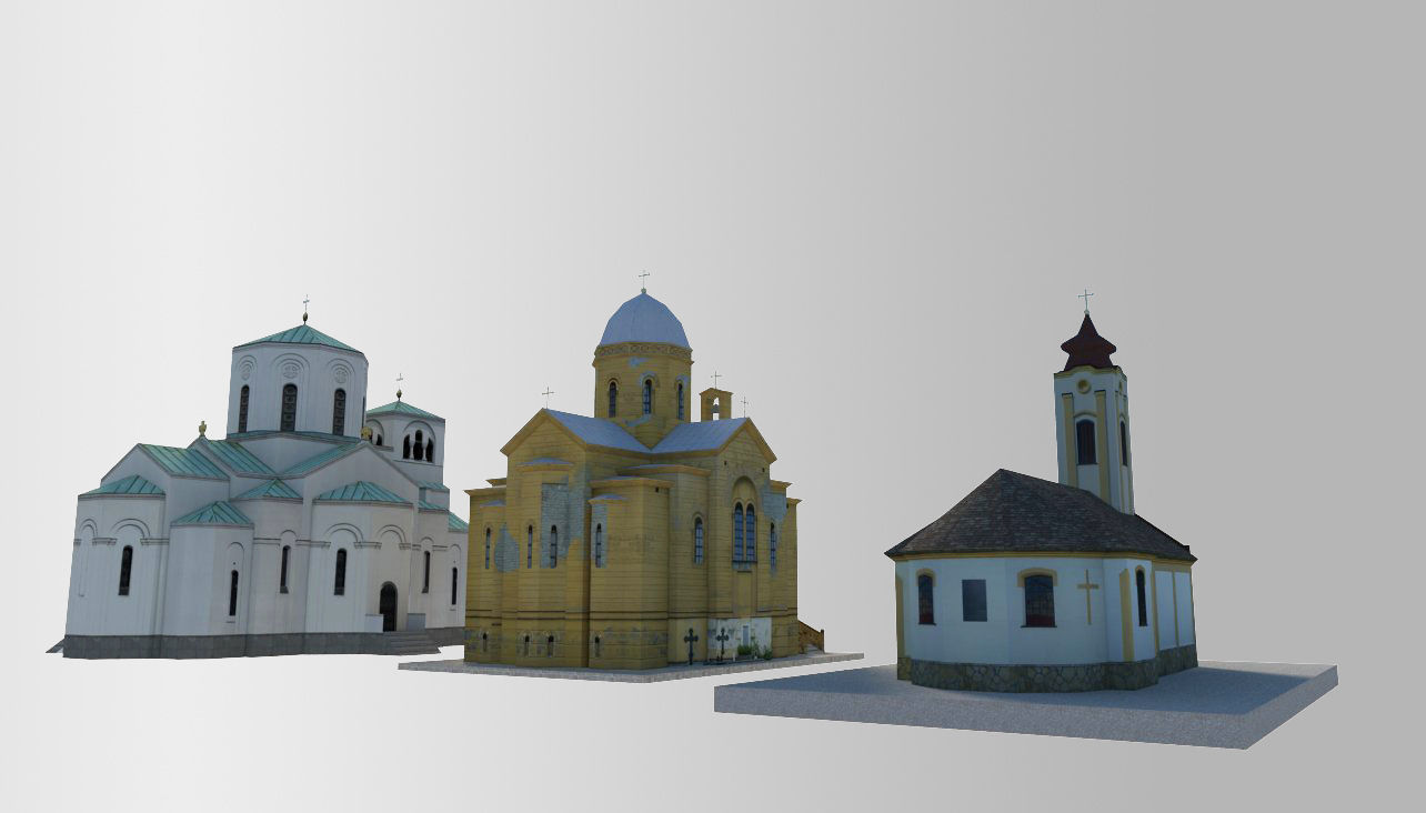 Small Churches Low-poly 3D model_5