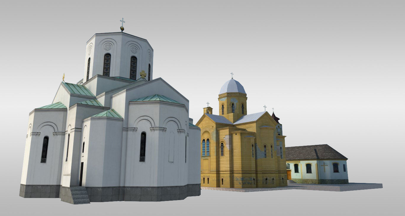 Small Churches Low-poly 3D model_4