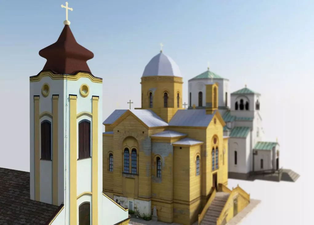 Small Churches Low-poly 3D model_0
