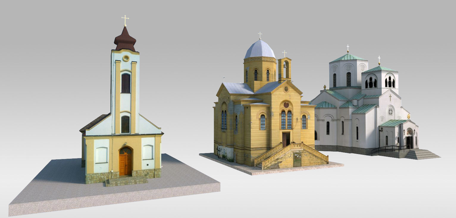 Small Churches Low-poly 3D model_2