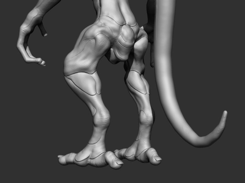 Alien 2 0 3 statue Low-poly 3D model_16