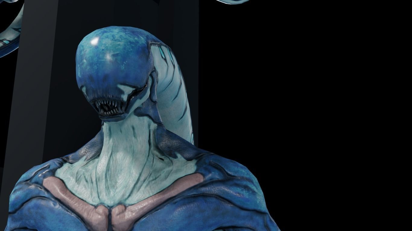 Alien 2 0 3 statue Low-poly 3D model_5