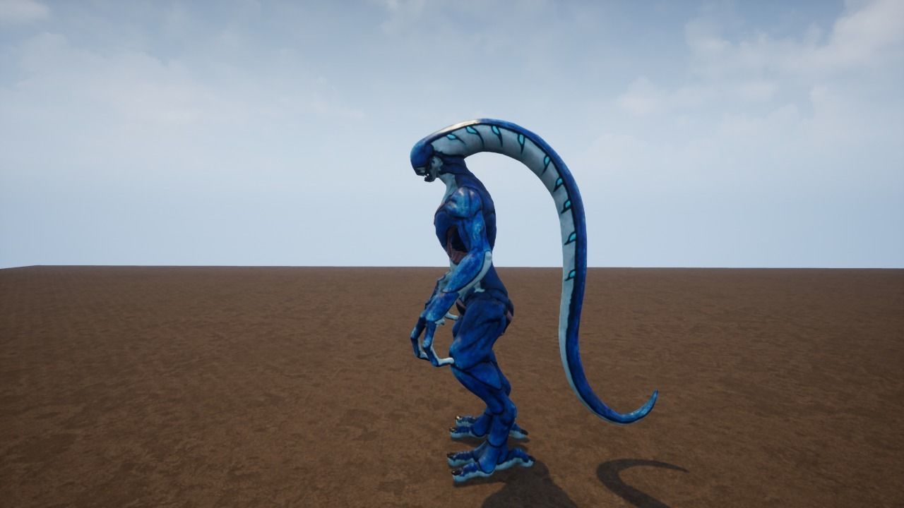 Alien 2 0 3 statue Low-poly 3D model_7