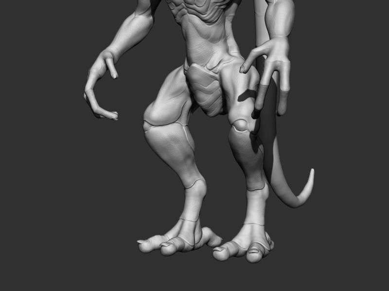 Alien 2 0 3 statue Low-poly 3D model_17