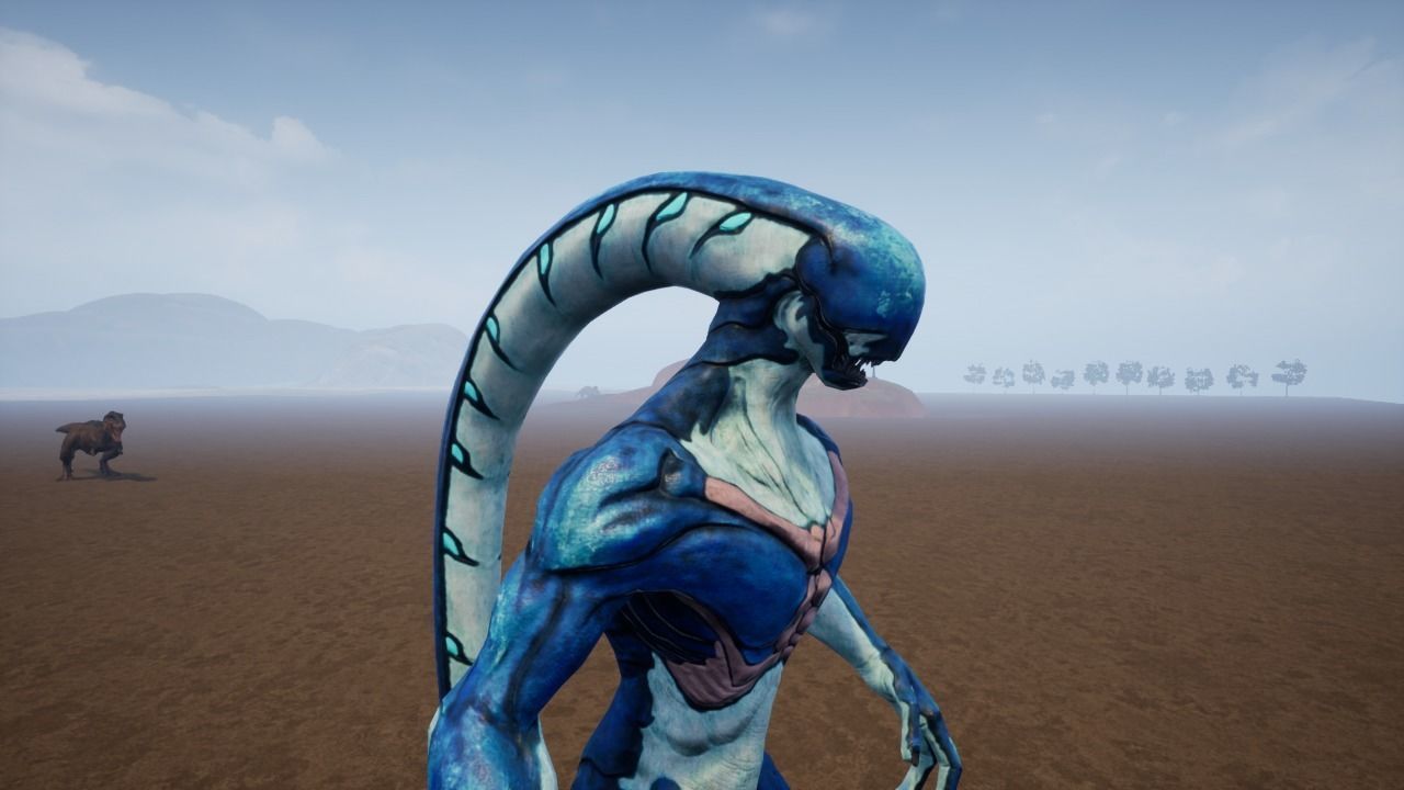 Alien 2 0 3 statue Low-poly 3D model_6