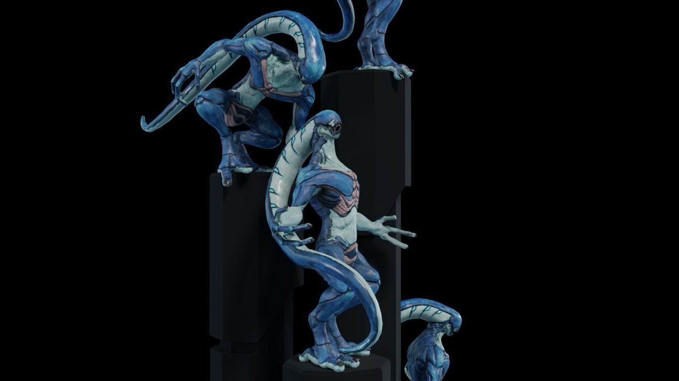 Alien 2 0 3 statue Low-poly 3D model_2