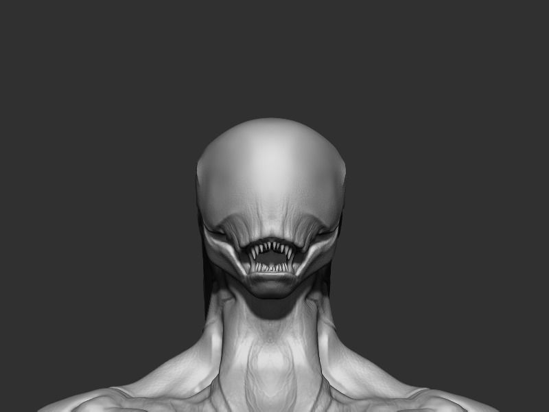 Alien 2 0 3 statue Low-poly 3D model_14