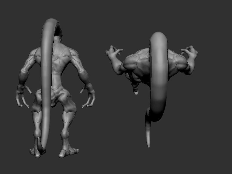 Alien 2 0 3 statue Low-poly 3D model_12