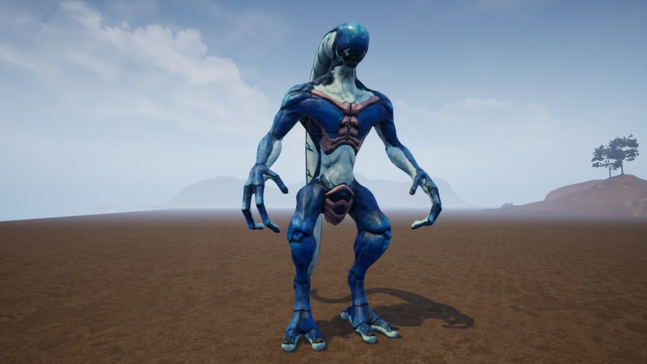 Alien 2 0 3 statue Low-poly 3D model_10