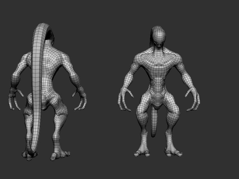 Alien 2 0 3 statue Low-poly 3D model_19