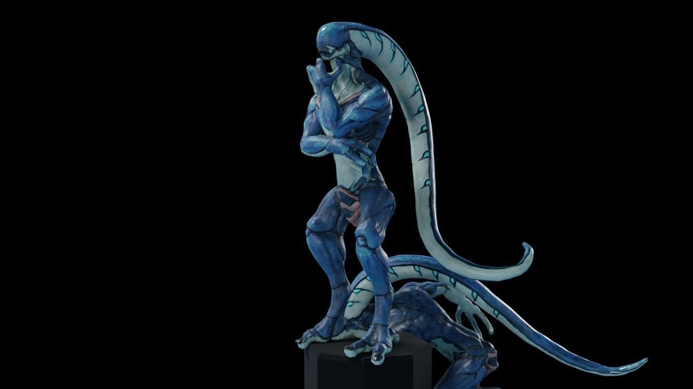 Alien 2 0 3 statue Low-poly 3D model_1