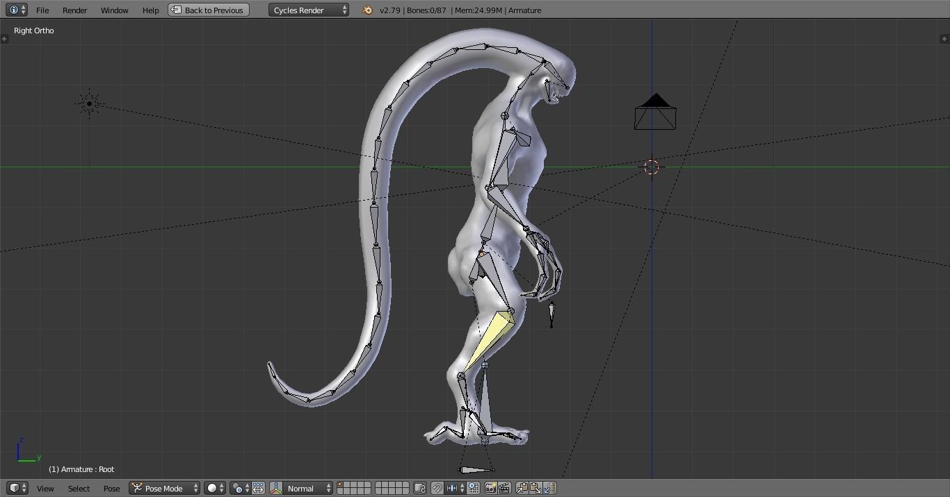 Alien 2 0 3 statue Low-poly 3D model_21