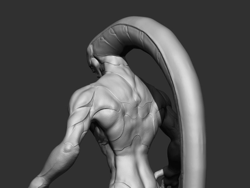 Alien 2 0 3 statue Low-poly 3D model_15