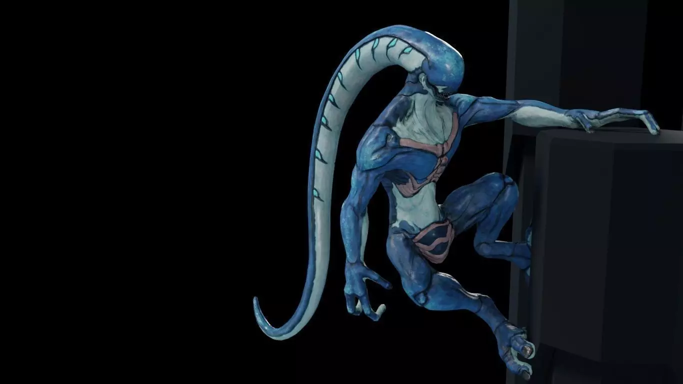 Alien 2 0 3 statue Low-poly 3D model_0