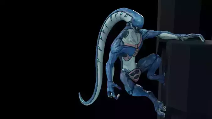 Alien 2 0 3 statue Low-poly 3D model