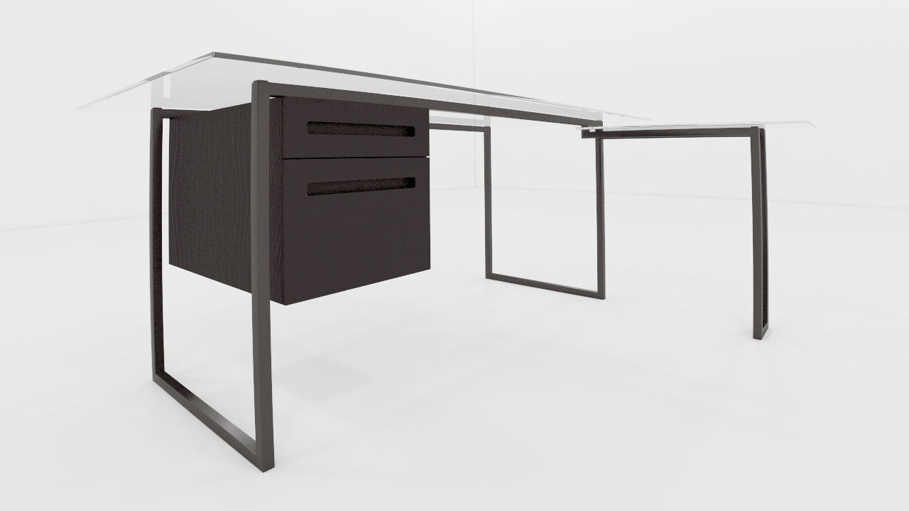 escritorio linea oda Low-poly 3D model_1